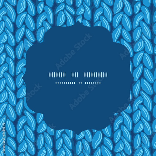 Vector knit sewater fabric horizontal texture circle frame