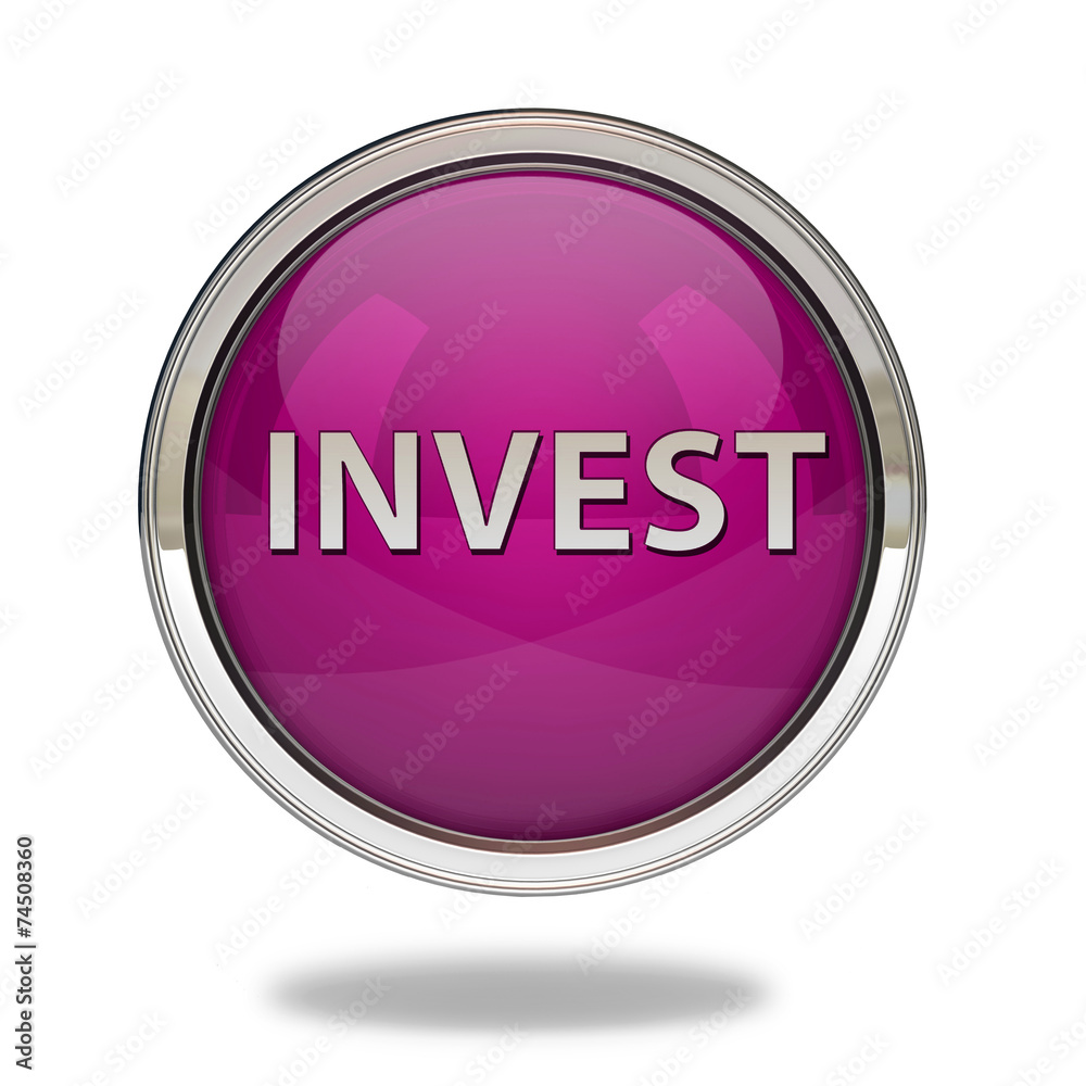 Invest pointer icon on white background Invest pointer icon on white background