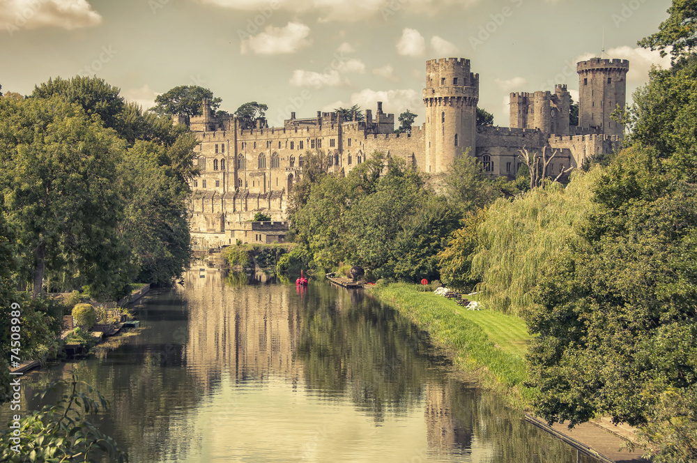 Medieval Warwick castle, major touristic attraction in UK