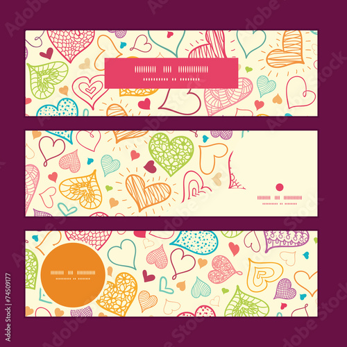 Vector doodle hearts heart silhouette pattern frame