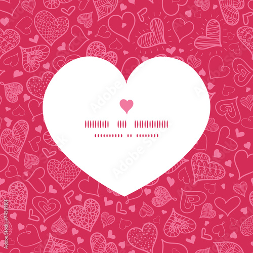 Vector doodle hearts heart silhouette pattern frame