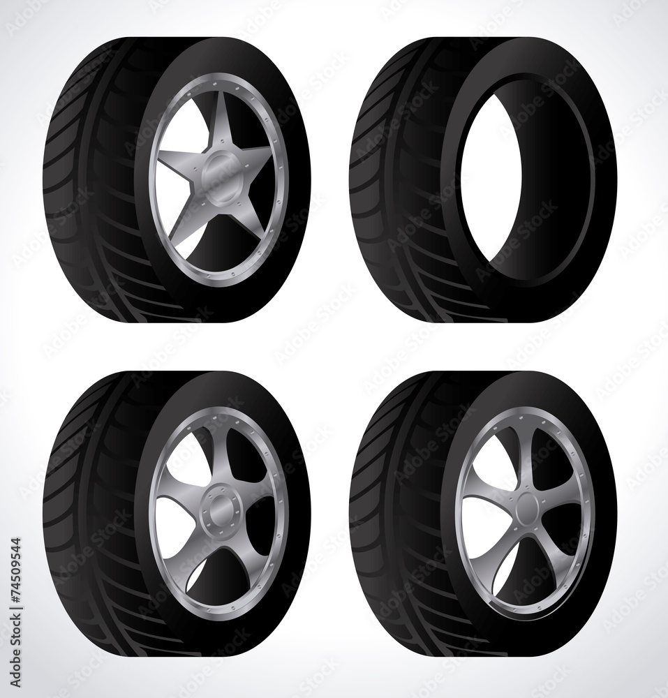 Obraz premium Tire Design over white background vector illustration