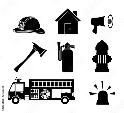 Firefigther design over white background vector illustration