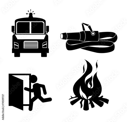 Firefigther design over white background vector illustration