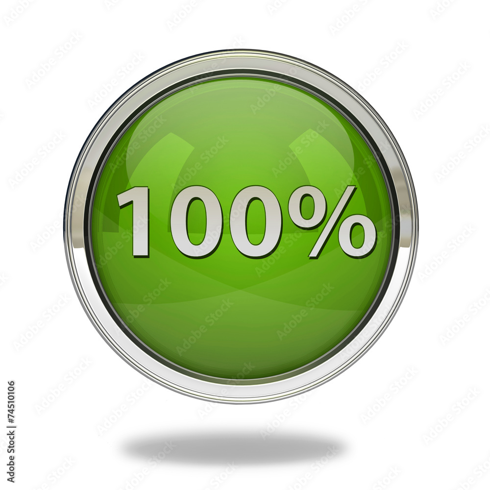 Hundred percent pointer icon on white background Hundred percent pointer icon on white background