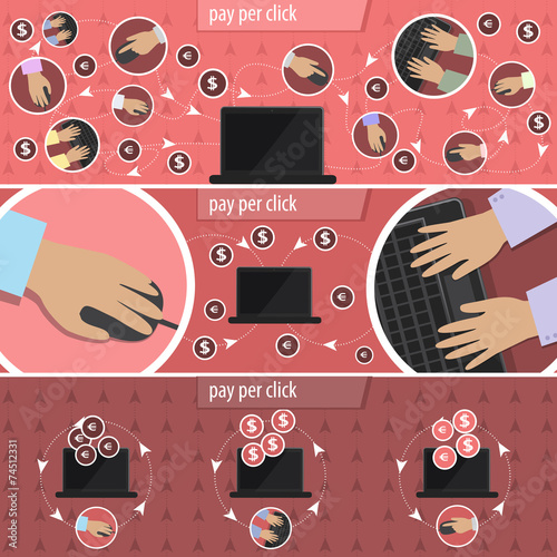 Pay Per Click Flyer Template - Vector Illustration