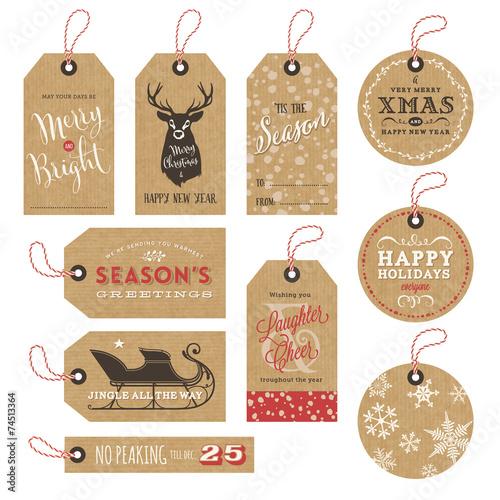 10 kraft paper christmas gift tags