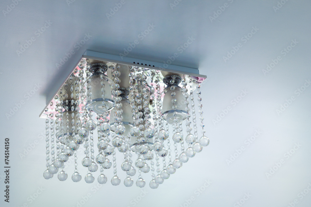 Fototapeta premium Crystal chandelier on ceiling