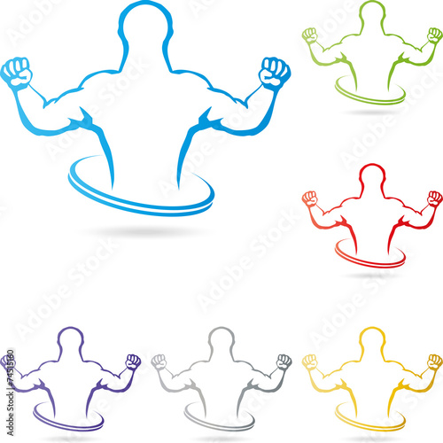 Logo, Mensch, Fitness, Sport