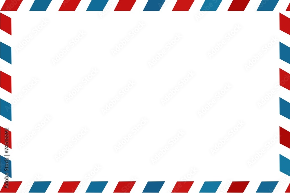 mail envelope red, blue lines empty for your text