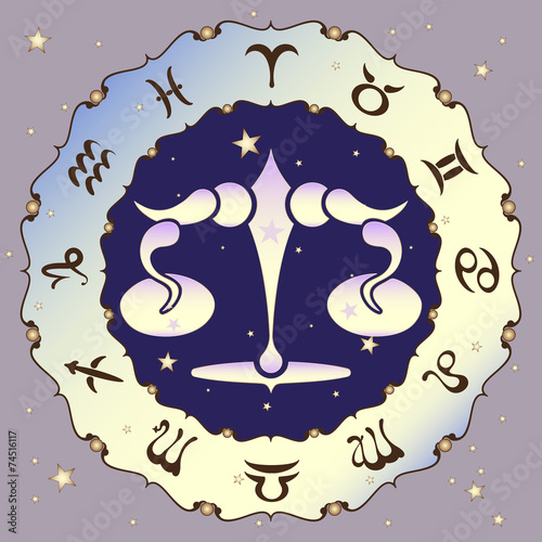 Libra zodiac sign, vector illustration