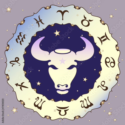 Taurus zodiac sign, vector illustration