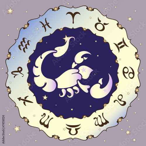 Scorpio zodiac sign, vector illustration