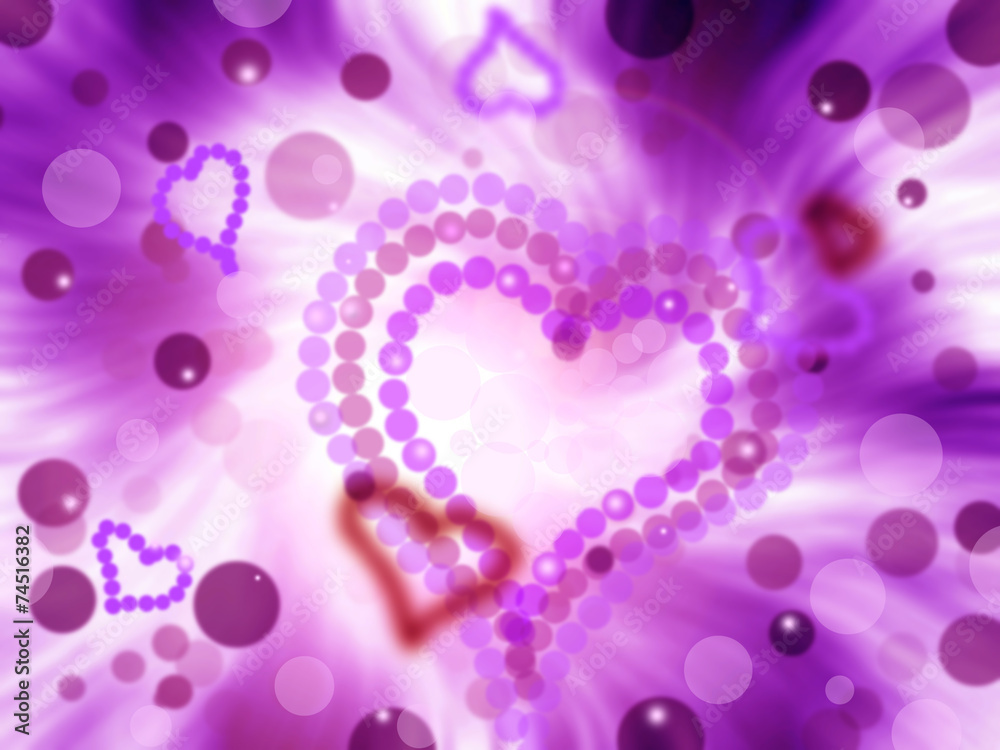 abstract valentine rising hearts celebration purple background