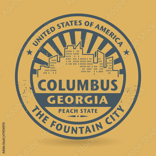 Grunge rubber stamp with name of Columbus, Georgia photo