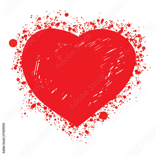 Red hot sketch heart