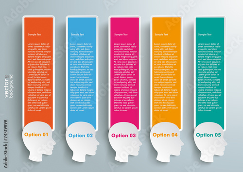 5 Heads Colored Speech Bubble Banners