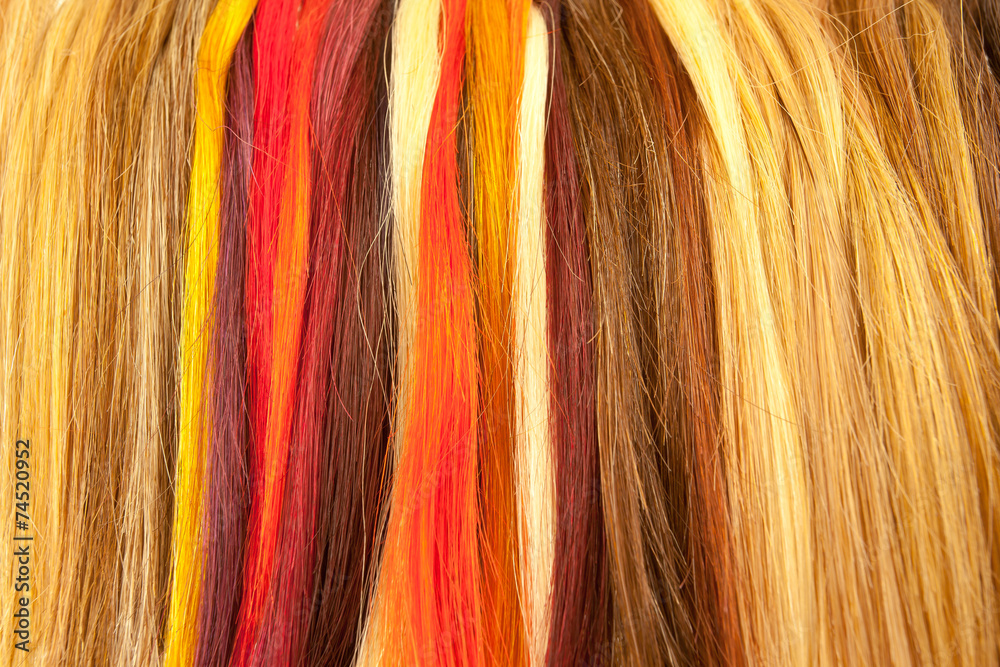 Fototapeta premium mèches de cheveux, nuancier coiffure