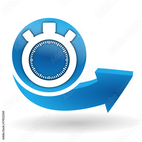 chronomètre sur bouton web bleu