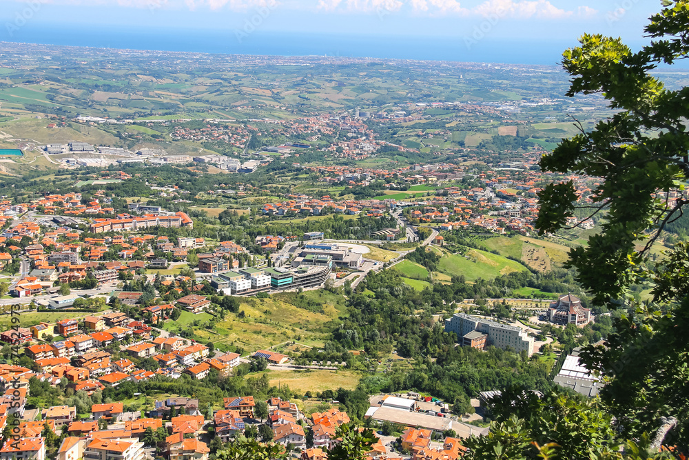 View of the village from the fortress of San Marino. The Republi