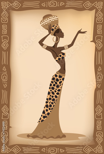 Vector illustration of the african woman.