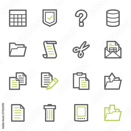 Document web icons set