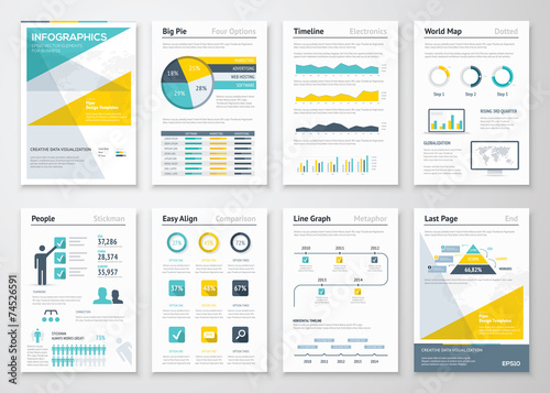 Business info graphics vector elements for corporate brochures
