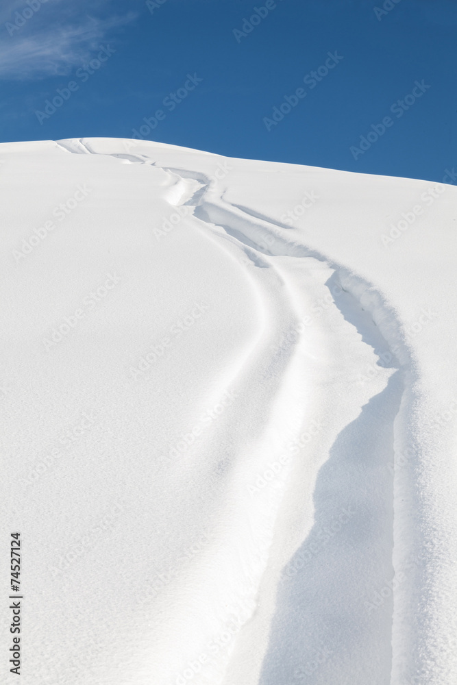 closeup of the snow.