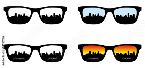 minneapolis, saint paul skyline,silhouette