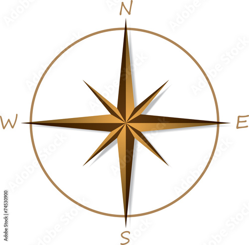 Fotografi Compass rose on white background