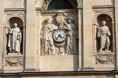 Fragment of facade of the Chapelle de la Sorbonne in Paris photo