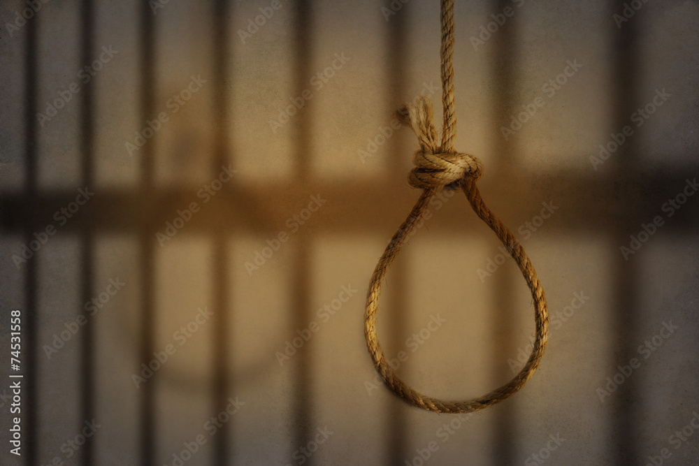 noose in prison and wall grunge grain texture
