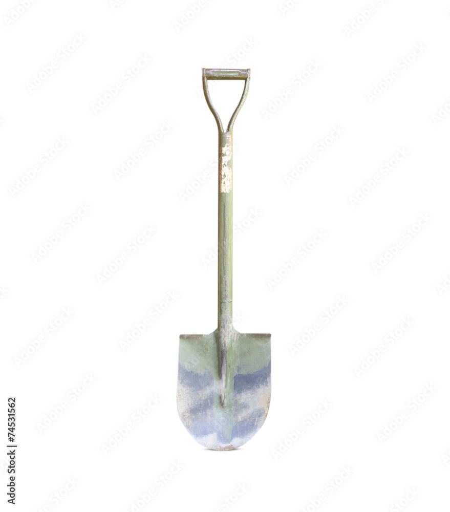 Old shovel isolated on white background. Old shovel isolated on white background.