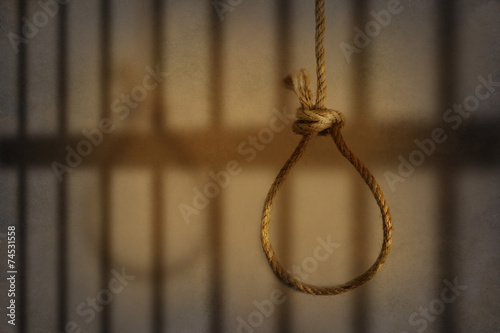 Fotografija noose in prison and wall grunge grain texture