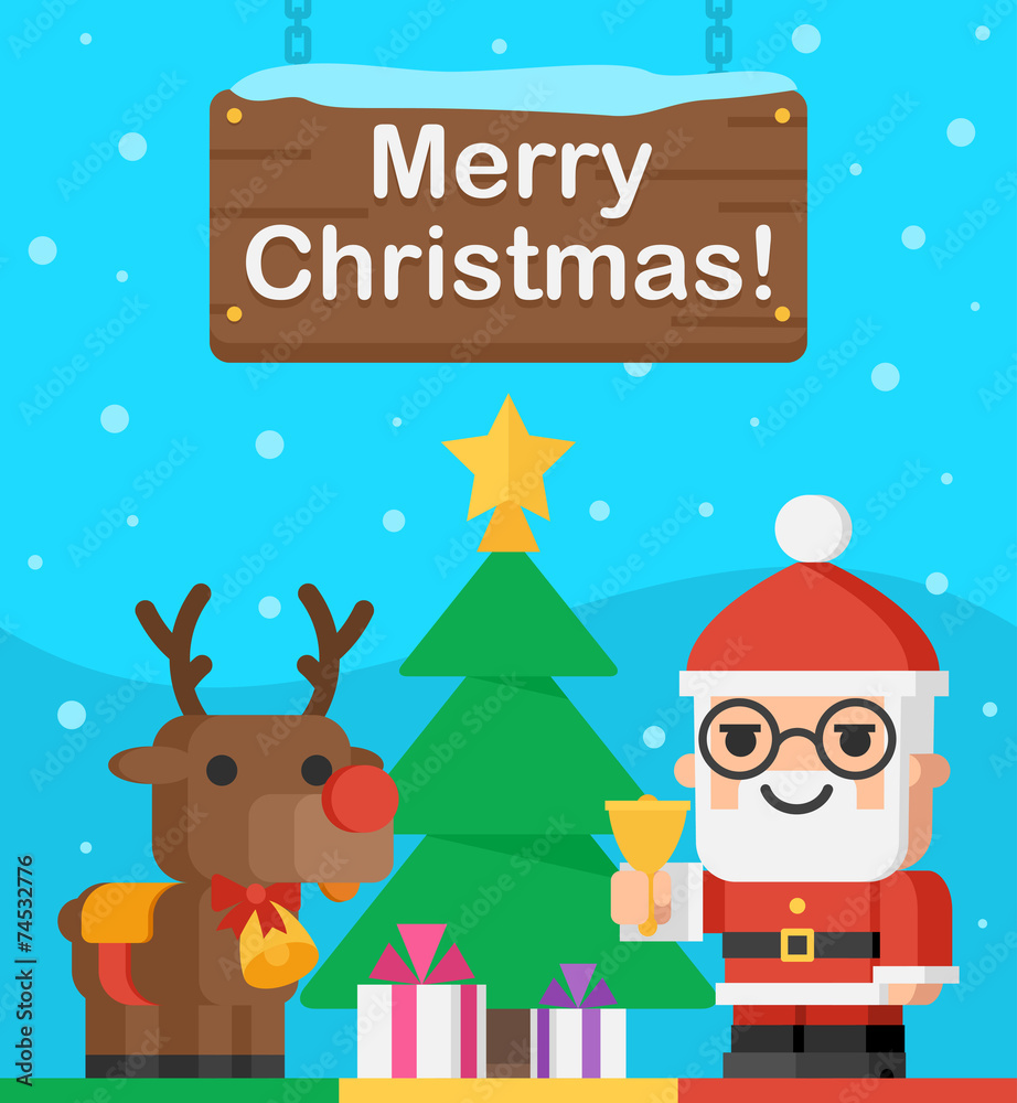 Santa Claus and reindeer Christmas illustration Santa Claus and reindeer Christmas illustration
