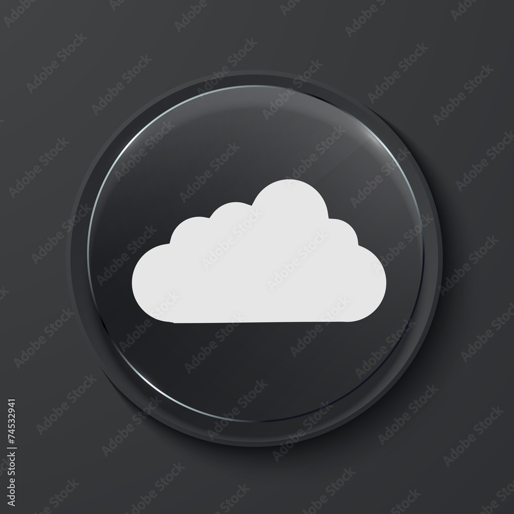 Vector modern black glass circle icon. Vector modern black glass circle icon.