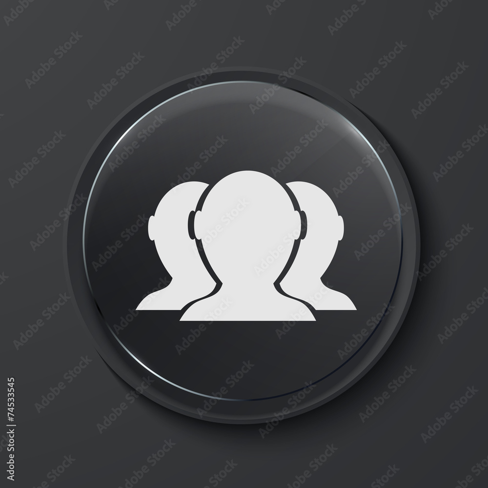 Vector modern black glass circle icon. Vector modern black glass circle icon.