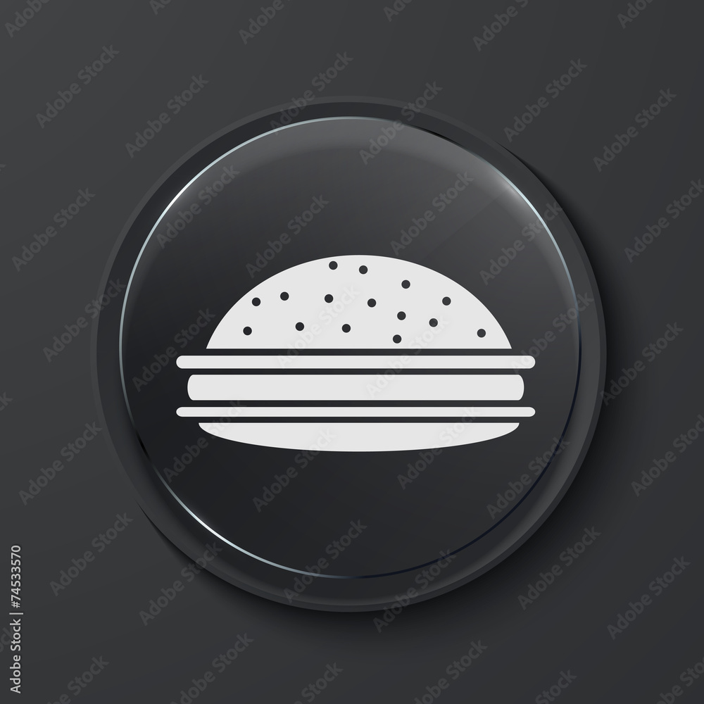Vector modern black glass circle icon. Vector modern black glass circle icon.