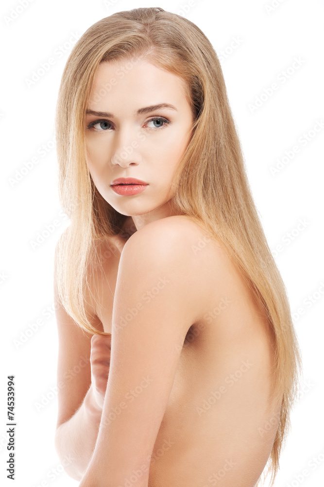 Fototapeta premium Portrait of nude hunched woman