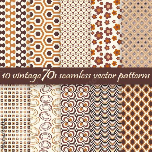 collection seamless vintage 70s backgrounds