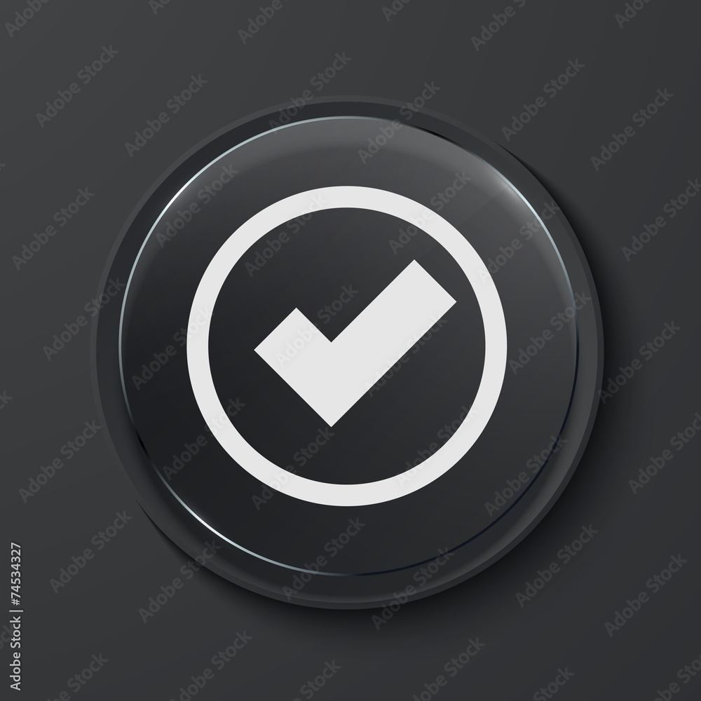 Vector modern black glass circle icon. Vector modern black glass circle icon.