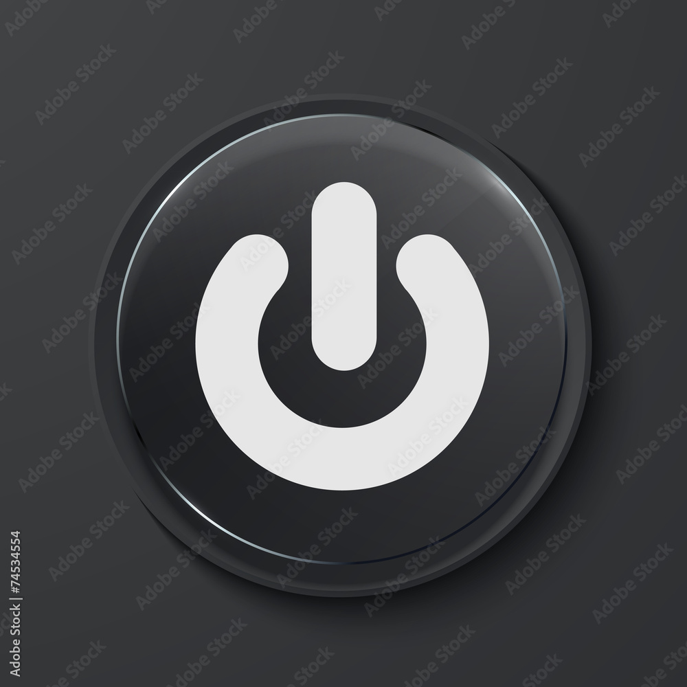 Vector modern black glass circle icon. Vector modern black glass circle icon.