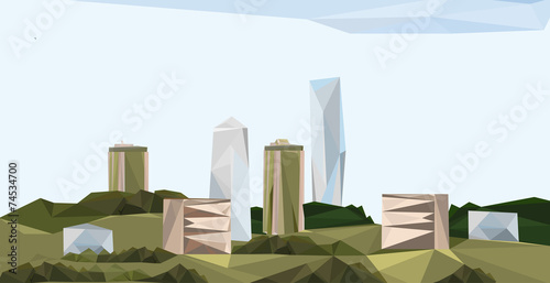 polygonal cityscape