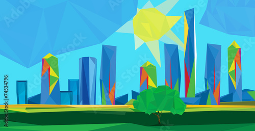 polygonal cityscape