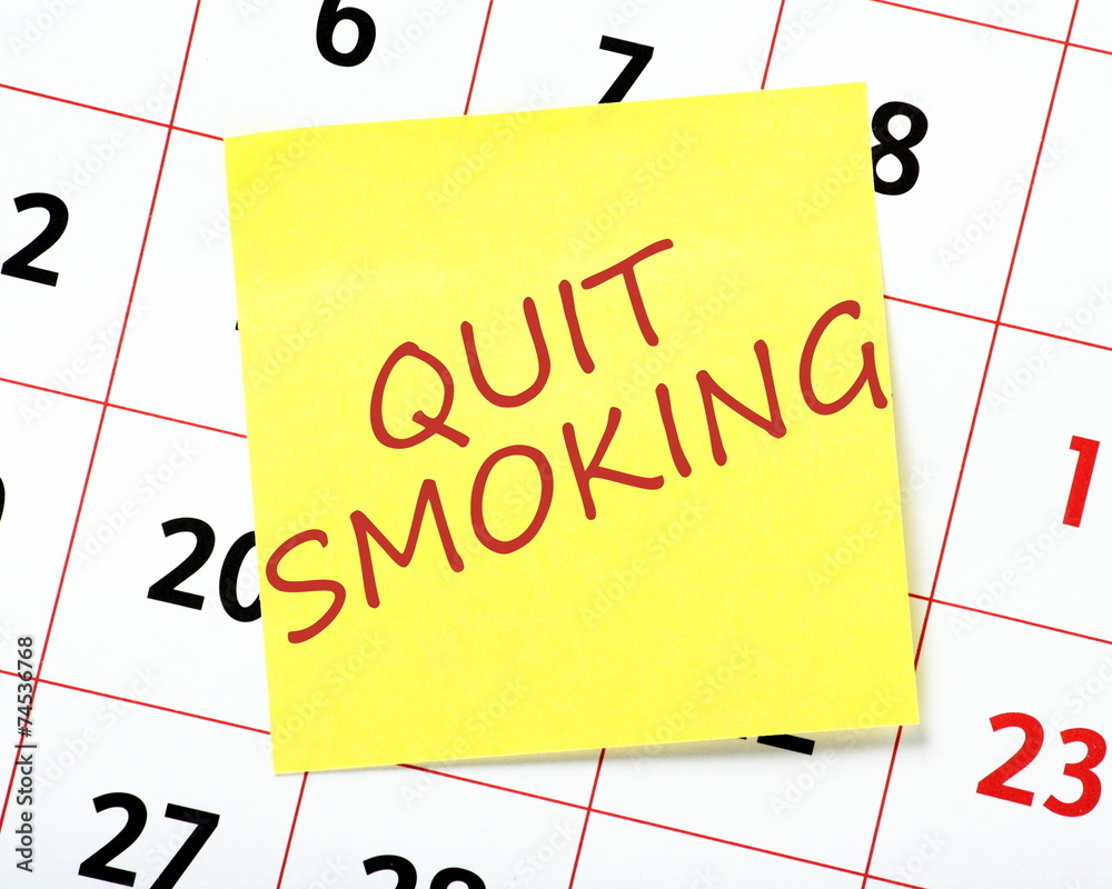 Resolution to Quit Smoking on a wall calendar Resolution to Quit Smoking on a wall calendar