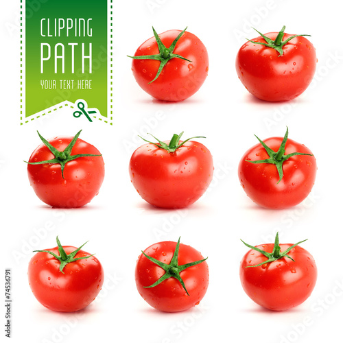 tomato set with clipping path