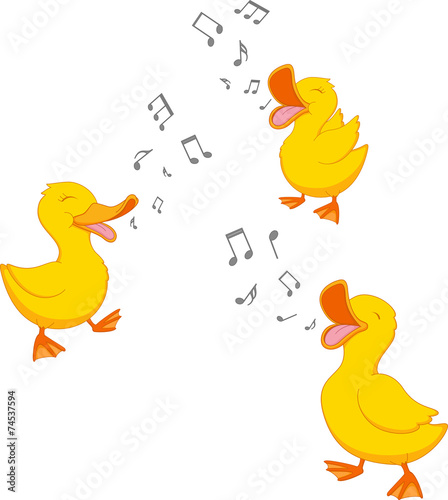 Happy duck singing