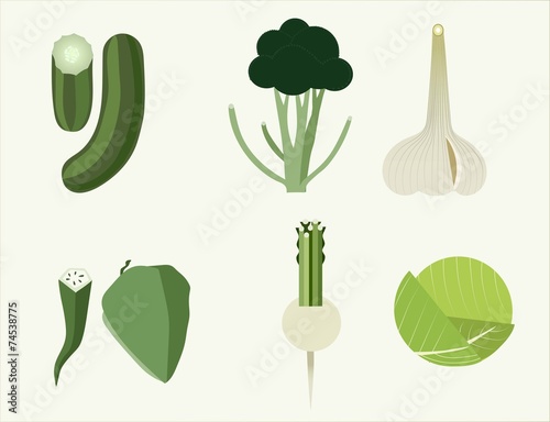 Vector green vegetables