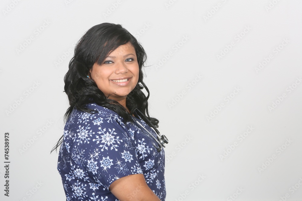 Looking at You, young Hispanic female nurse Looking at You, young Hispanic female nurse