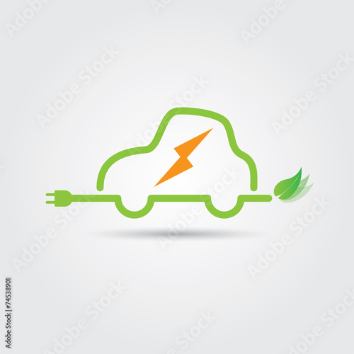 Electricity Car. Vector illustration in EPS10.